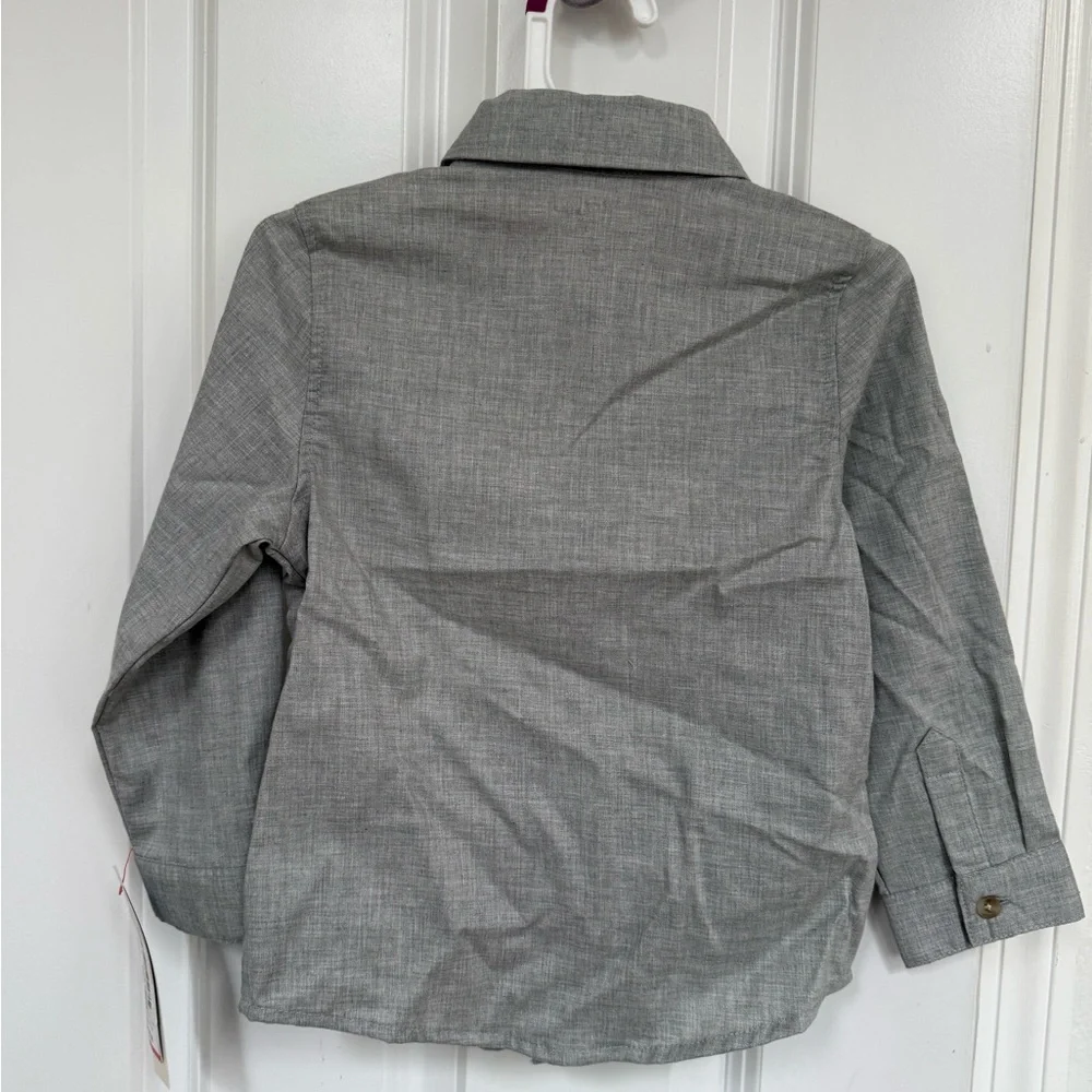 Gray Toddler Shirt with Red Bow Tie - Picture 3 of 3